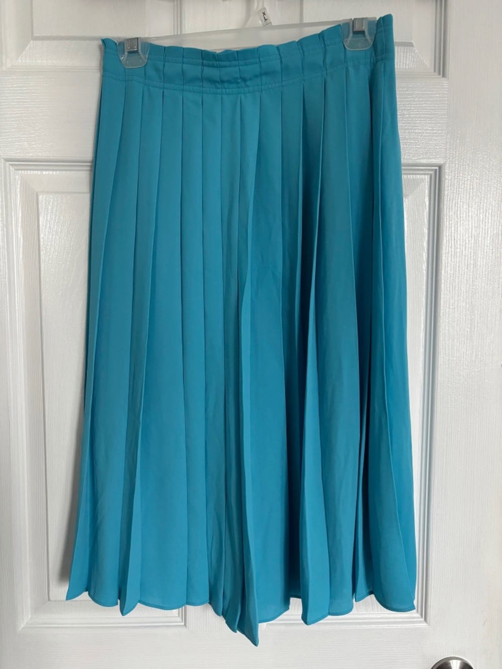 BNWT J Crew teal bright blue pleated midi skirt